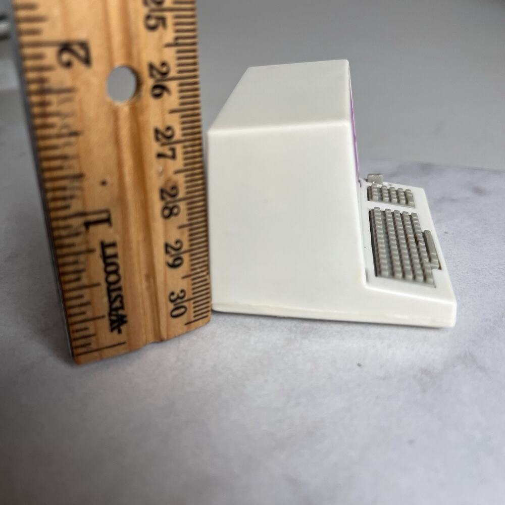 Vintage Barbie Computer Accessory 1989 Mattel Purple Screen Windup Toy WORKS - Picture 10 of 11